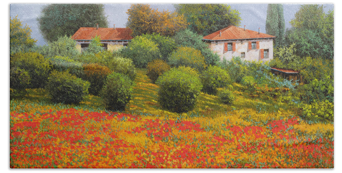 Summer Hand Towel featuring the painting L'estate fiorita by Guido Borelli