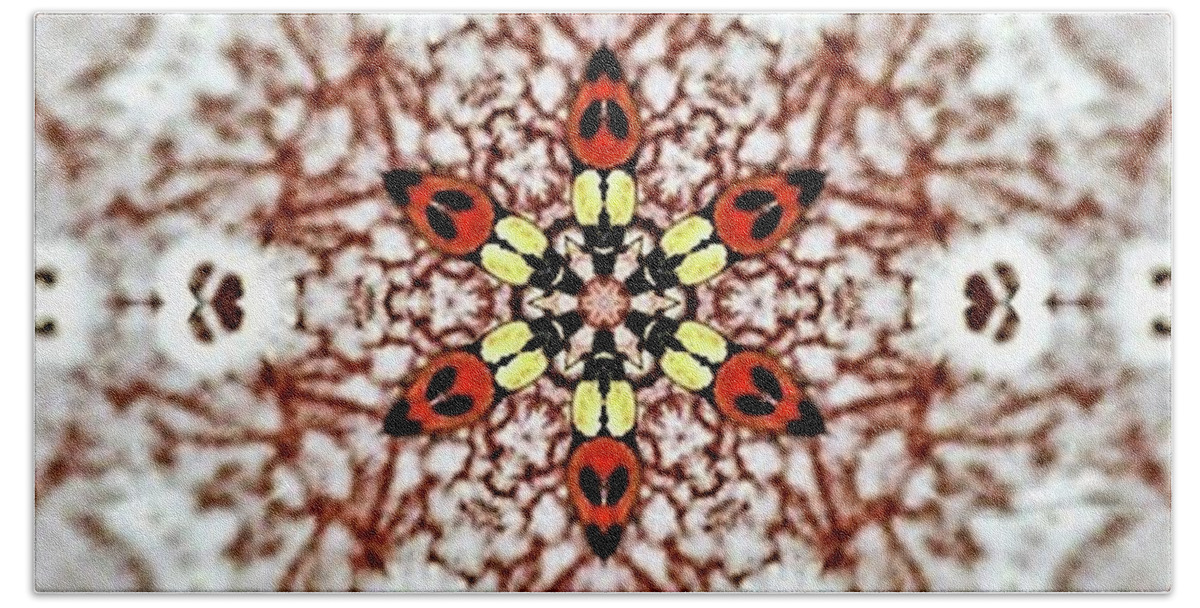 Digital Art Bath Towel featuring the digital art Ladybird Flower Blur #3 by Tracey Lee Cassin