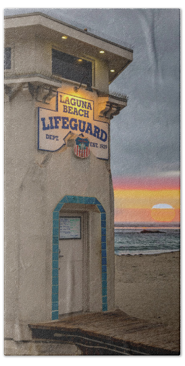 Beach Hand Towel featuring the photograph Laguna Beach Sunset by Peter Tellone