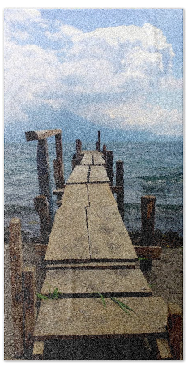 Guatemala Bath Towel featuring the photograph Lake Atitlan Dock by Brian Eberly