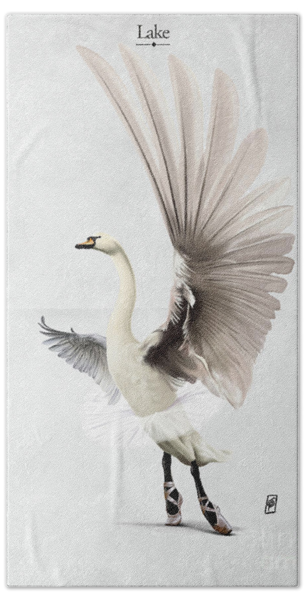 Swan Hand Towel featuring the digital art Lake by Rob Snow