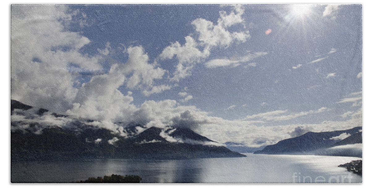 Lake Bath Towel featuring the photograph Lake with islands by Mats Silvan