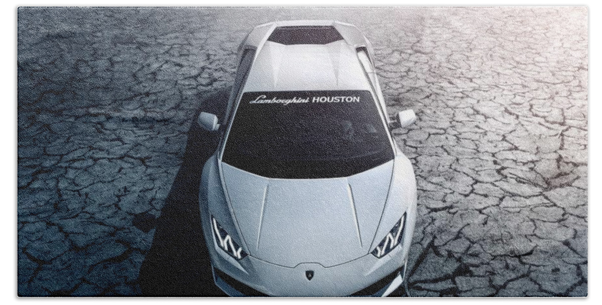 Lamborghini Huracan Hand Towel featuring the digital art Lamborghini Huracan by Super Lovely