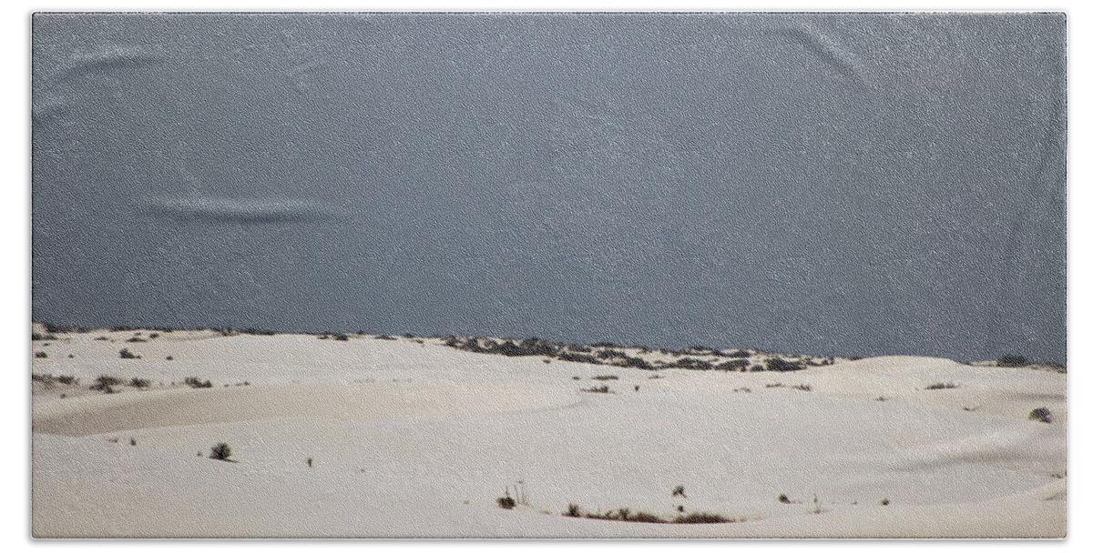 Layers Of Gypsum Sand Bath Towel featuring the photograph Landscapes of White Sands 5 by Colleen Cornelius