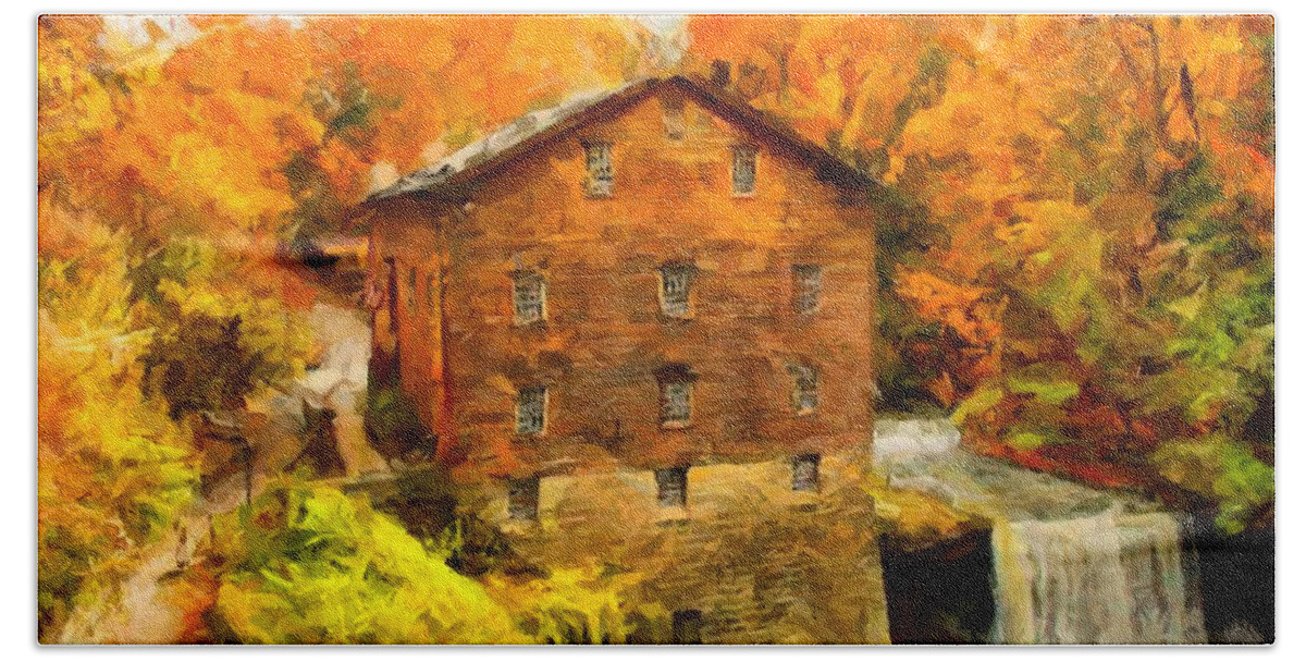 Lanterman's Mill Hand Towel featuring the digital art Lanterman's Mill by Caito Junqueira