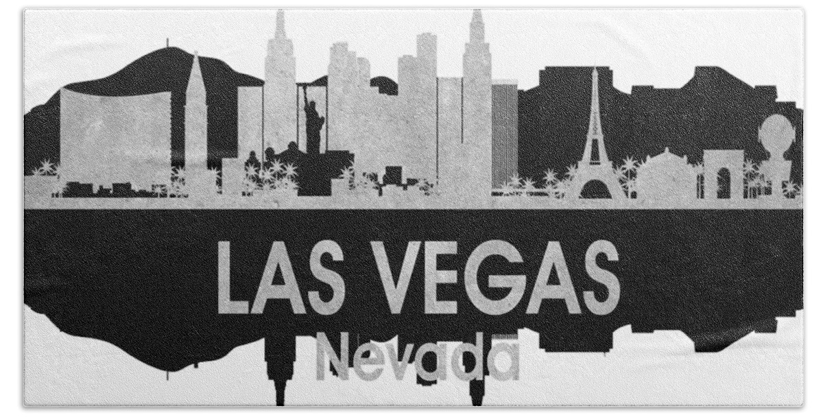 Las Vegas Hand Towel featuring the digital art Las Vegas NV 4 Squared by Angelina Tamez