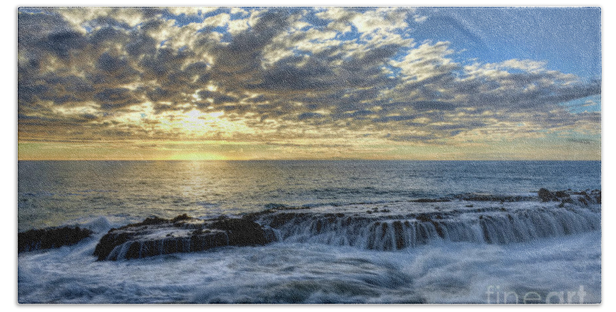 Late Bath Towel featuring the photograph Late Afternoon in Laguna Beach by Eddie Yerkish