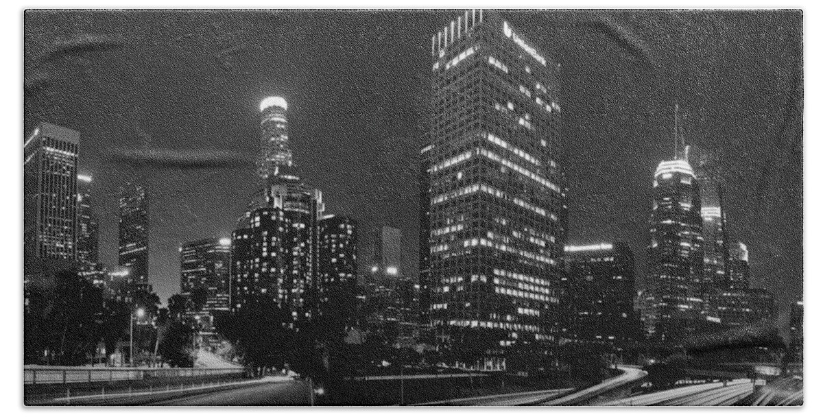 City Hand Towel featuring the photograph Late Night LA by Paul Riedinger