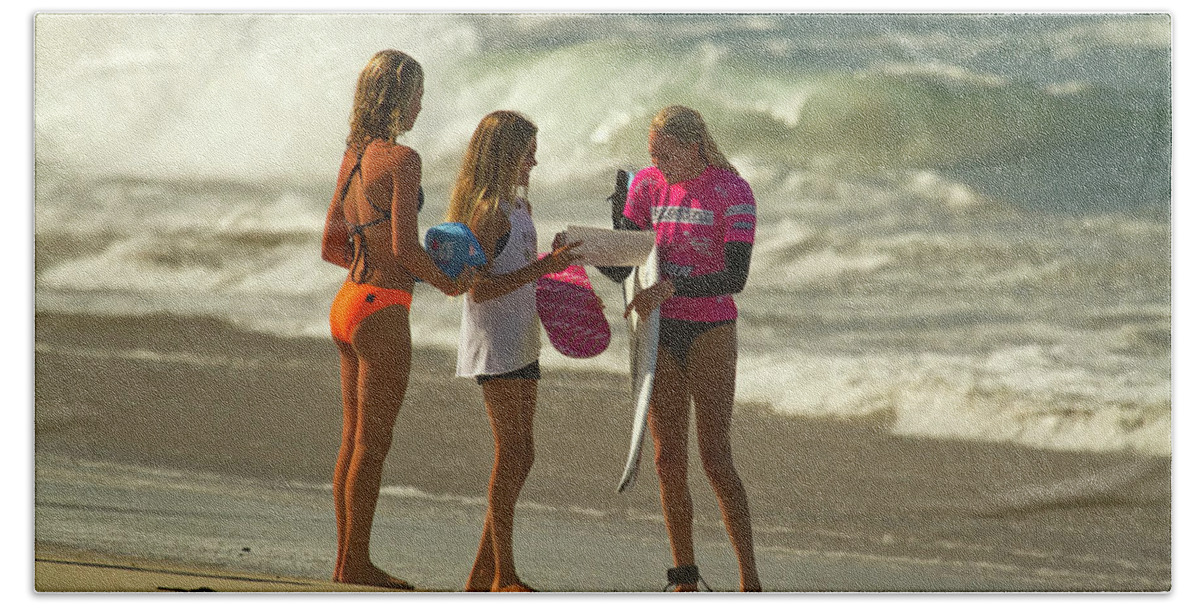 Laura Enever Hand Towel featuring the photograph Laura Enever Surfer Girl by Waterdancer