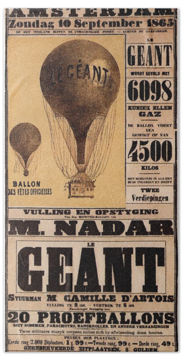 Met bloed bevlekt munitie Opera Le Geant - Air Balloon - Amsterdam - Vintage Advertising Poster Bath Sheet  by Studio Grafiikka - Studio Grafiikka - Artist Website