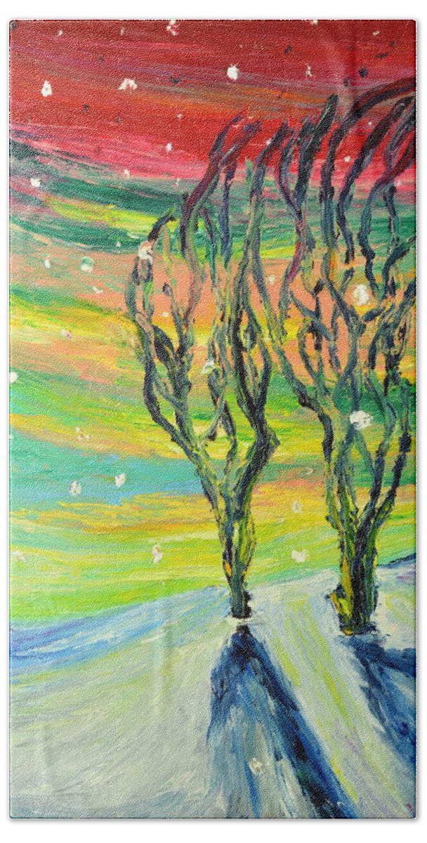 Snow Bath Towel featuring the painting Lemonade by Chiara Magni