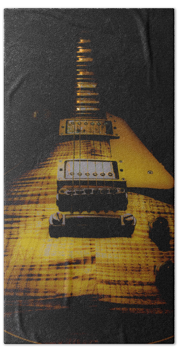 Guitar Hand Towel featuring the digital art 1958 Reissue Guitar Spotlight Series by Guitarwacky Fine Art