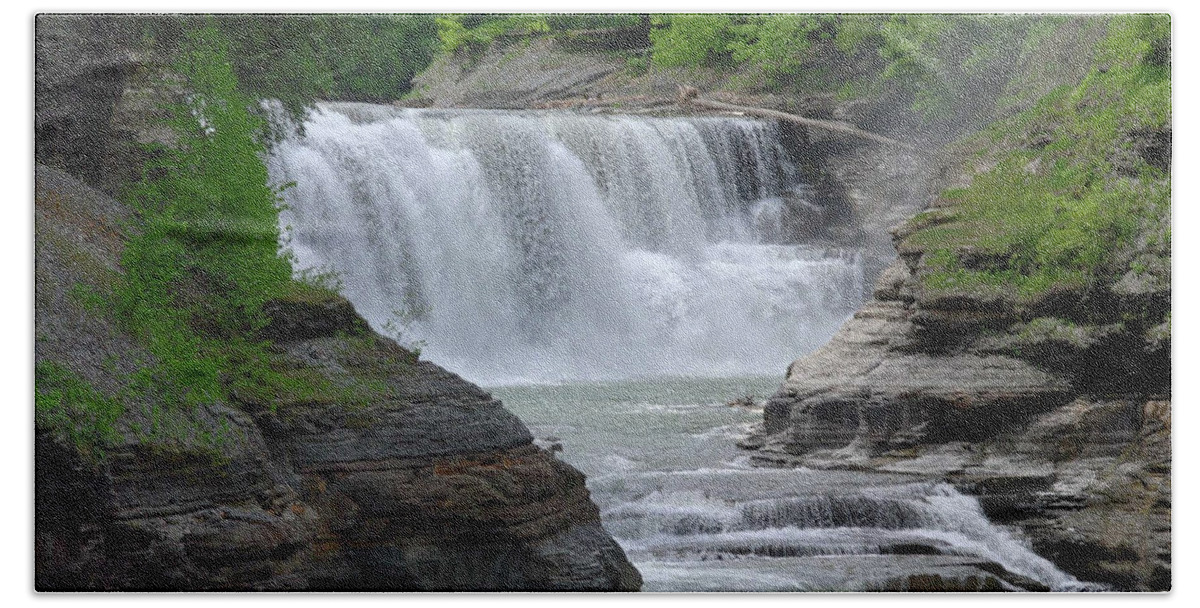 Waterfalls Bath Towel featuring the photograph Letchworth State Park 2233a by Guy Whiteley