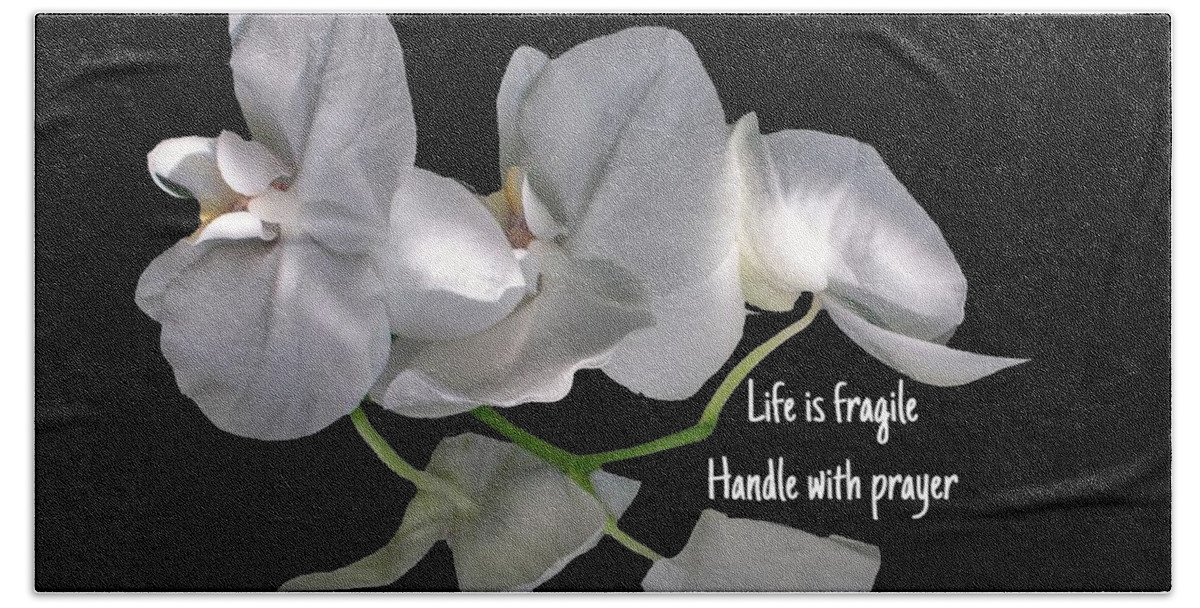 Orchid Bath Towel featuring the photograph Life is Fragile by Diane Lindon Coy