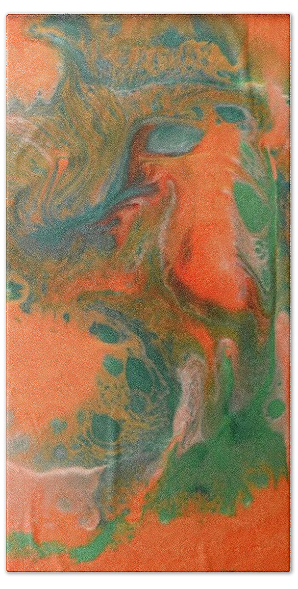 Abstract Bath Towel featuring the painting Life looks by Art by G-Sheff