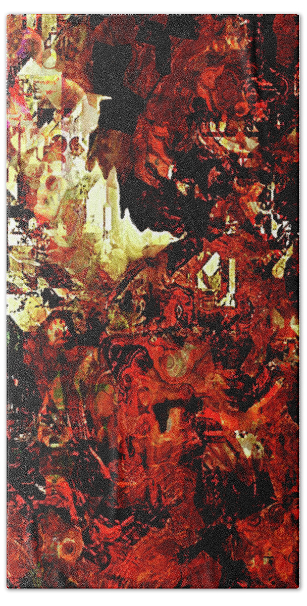 Red Bath Towel featuring the digital art Life on Mars by Judi Lynn