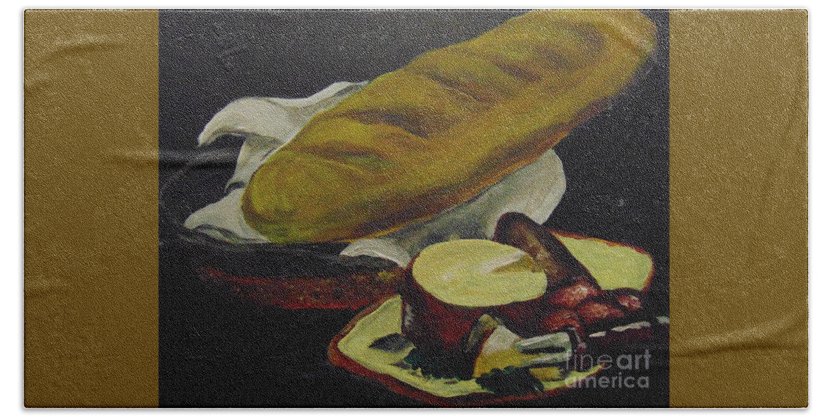 Bread Bath Towel featuring the painting Life by Saundra Johnson