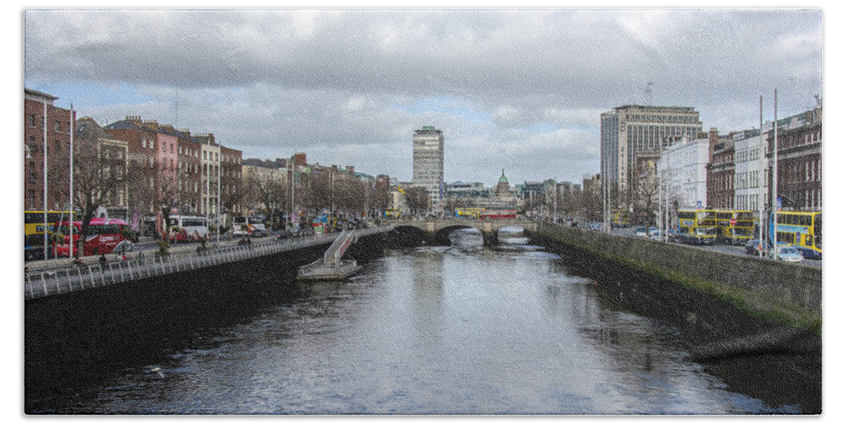 Original Bath Towel featuring the photograph Liffey River, Dublin, Ireland by WAZgriffin Digital