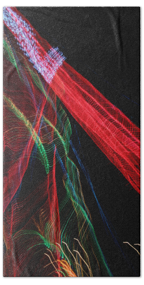 Christmas Bath Towel featuring the photograph Light Ribbons by Ric Bascobert