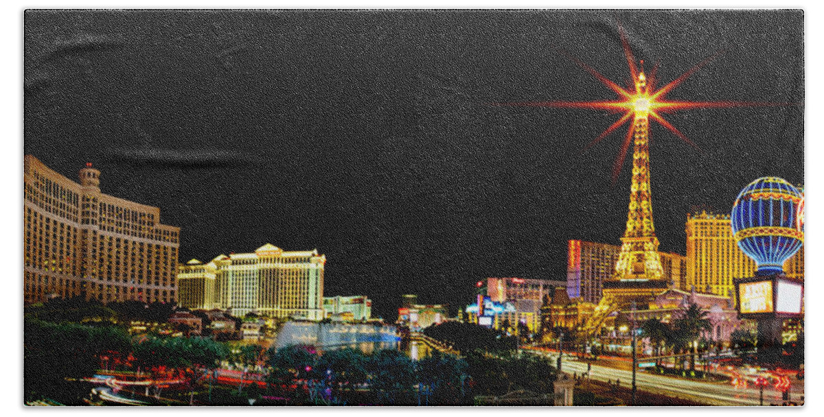 Las Vegas Hand Towel featuring the photograph Lighting Up Vegas by Az Jackson