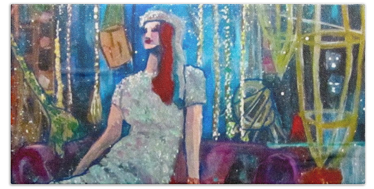 Mannequin Hand Towel featuring the painting Lights by Barbara O'Toole