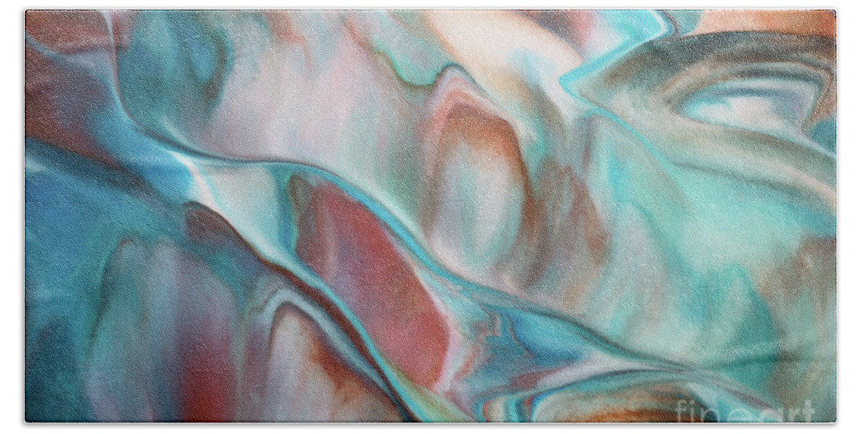 Abstract Bath Towel featuring the painting Like Georgia by Patti Schulze