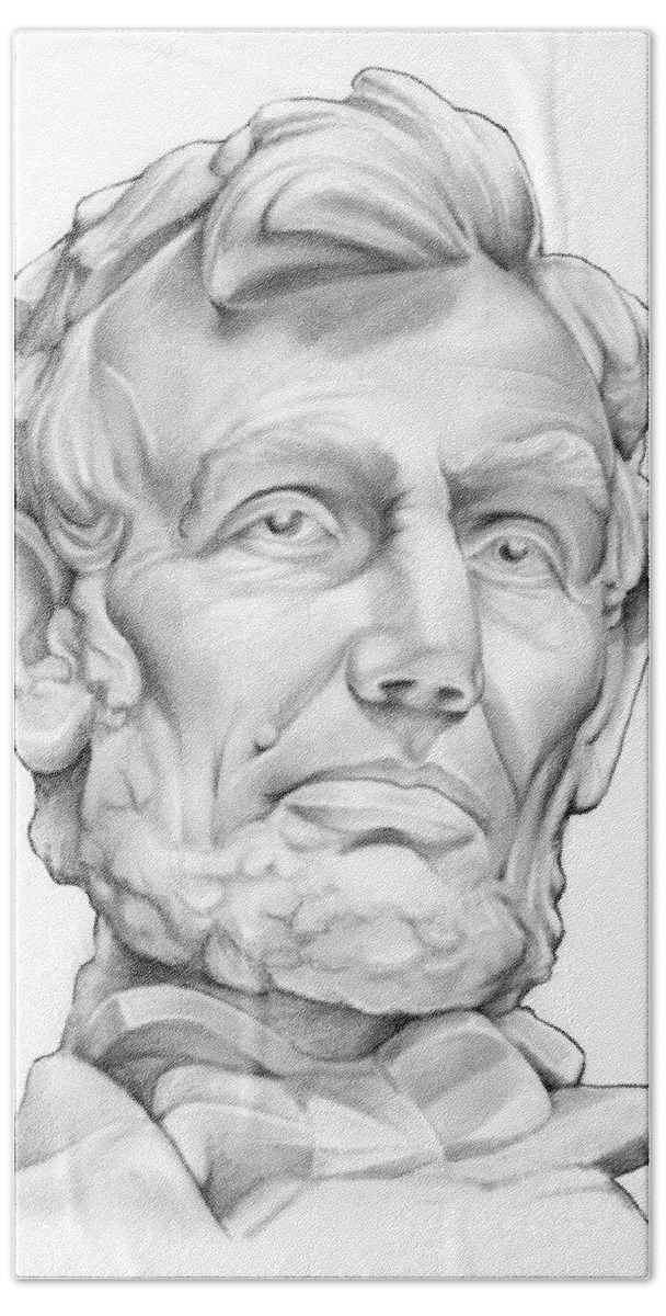Statue Hand Towel featuring the drawing Lincoln by Greg Joens