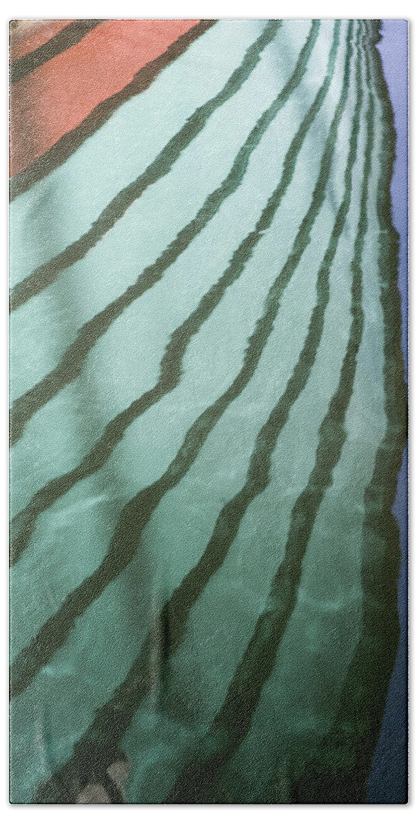 Pattern Bath Towel featuring the photograph Lines on the Water by Robert Potts
