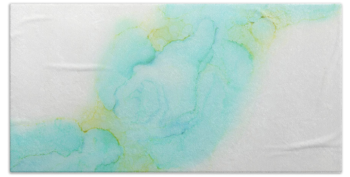 Ink Abstract Bath Towel featuring the painting Lingering Onward by Joanne Grant
