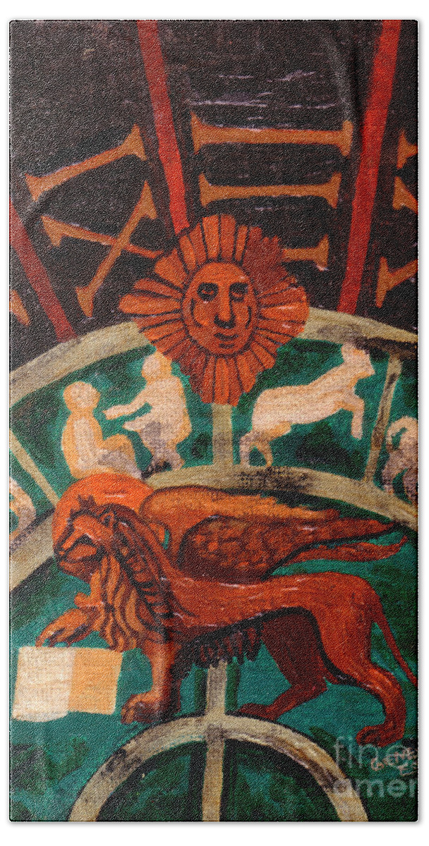 Lion Hand Towel featuring the painting Lion Of St. Mark by Genevieve Esson