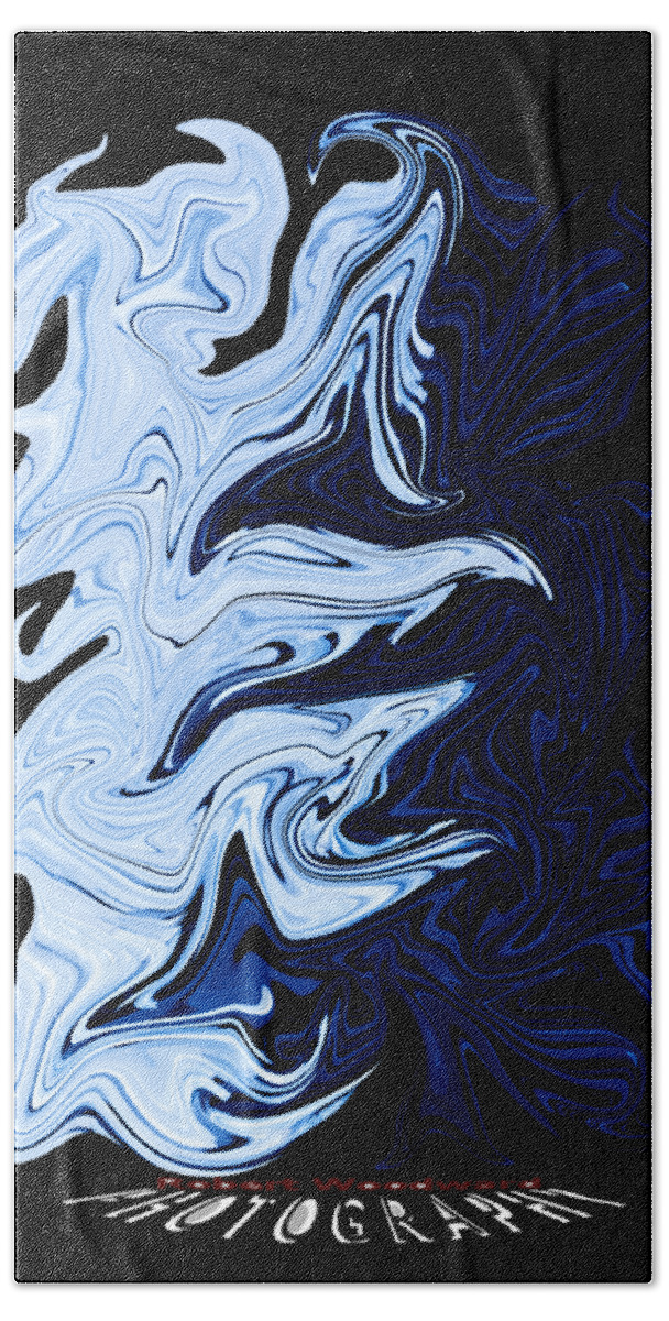 Distort Bath Towel featuring the digital art Liquid Blue Transparency by Robert Woodward