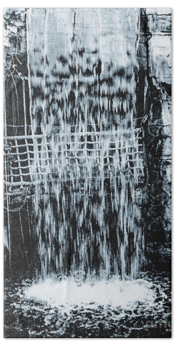 Mona Stut Bath Towel featuring the digital art Liquid Waters BW by Mona Stut