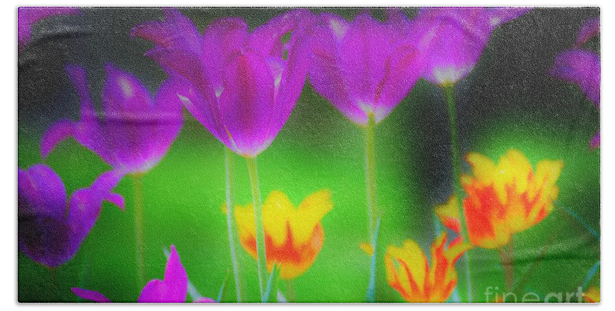 Flowers Hand Towel featuring the photograph Lite from Below by Merle Grenz