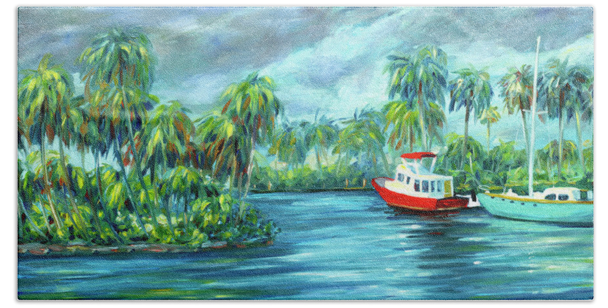 Oil Painting Hand Towel featuring the painting Little Florida by Danielle Perry