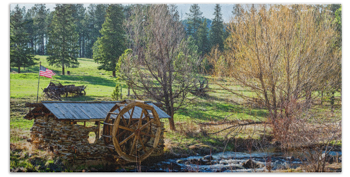 South Dakota Hand Towel featuring the photograph Little Old Mill by Dan McGeorge