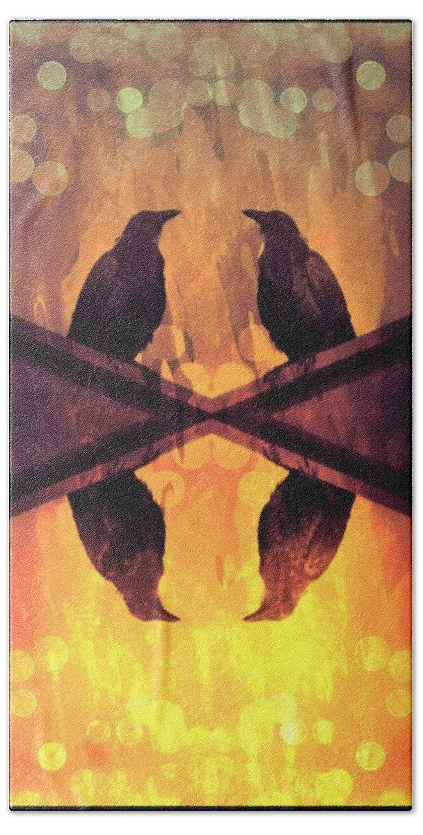 Crow Bath Towel featuring the photograph Little Phoenix by Stoney Lawrentz