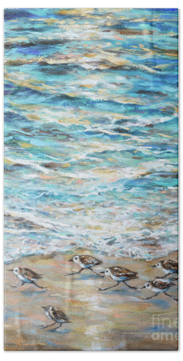 Ocean Hand Towel featuring the painting Little Rebel III by Linda Olsen