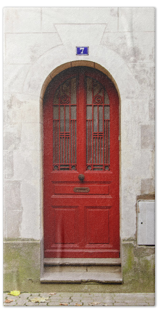 Door Hand Towel featuring the photograph Little Red Door by Melanie Alexandra Price