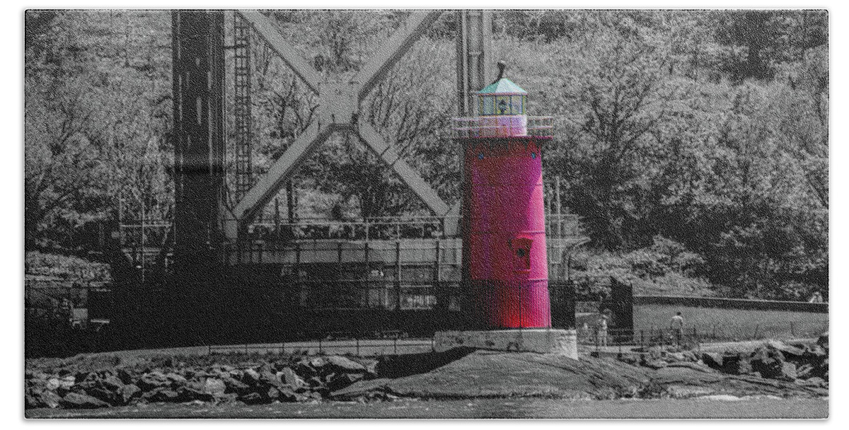  Hand Towel featuring the photograph Little Red Lighthouse by Alan Goldberg