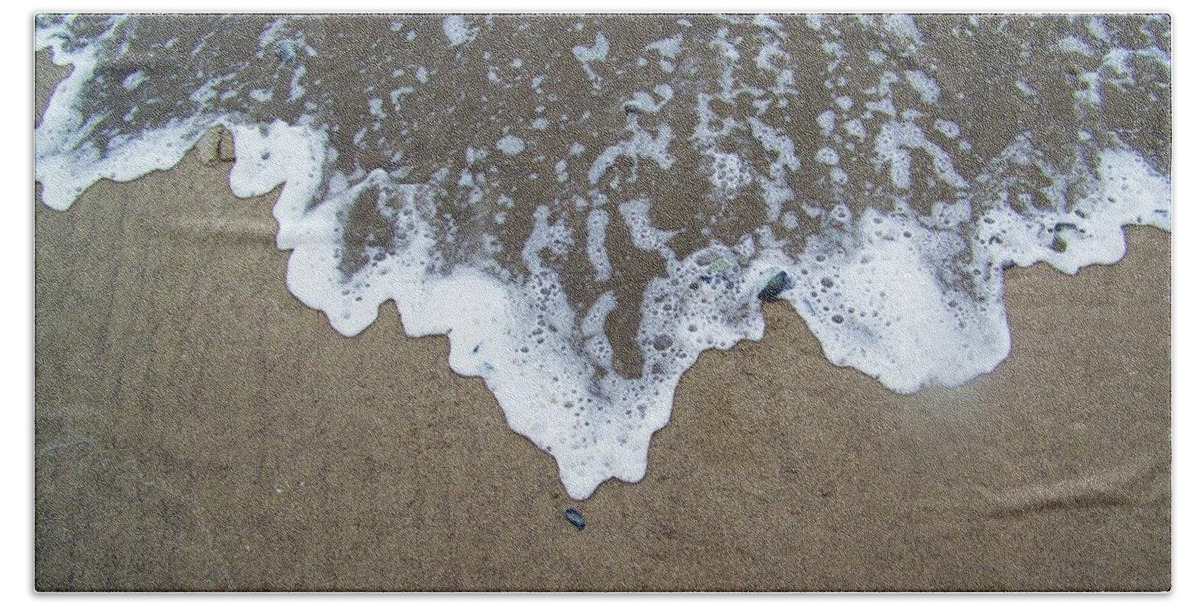 Ocean Tide Bath Towel featuring the photograph 'Little Sails' in the Surf by Julie Rauscher