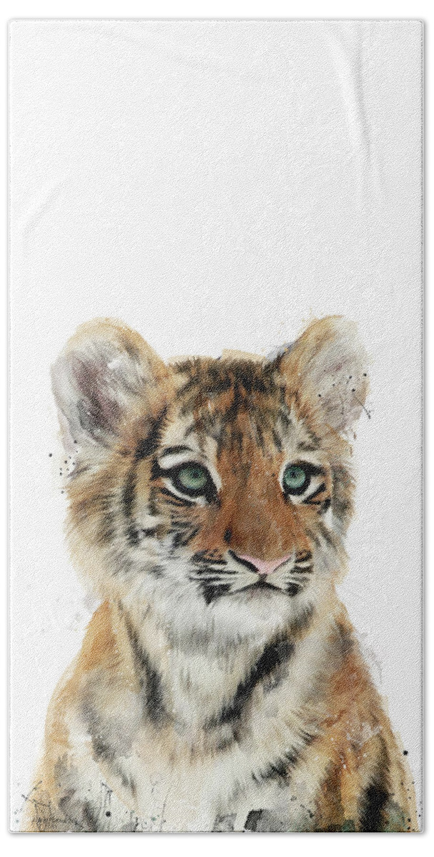 Tiger Bath Sheet featuring the painting Little Tiger by Amy Hamilton