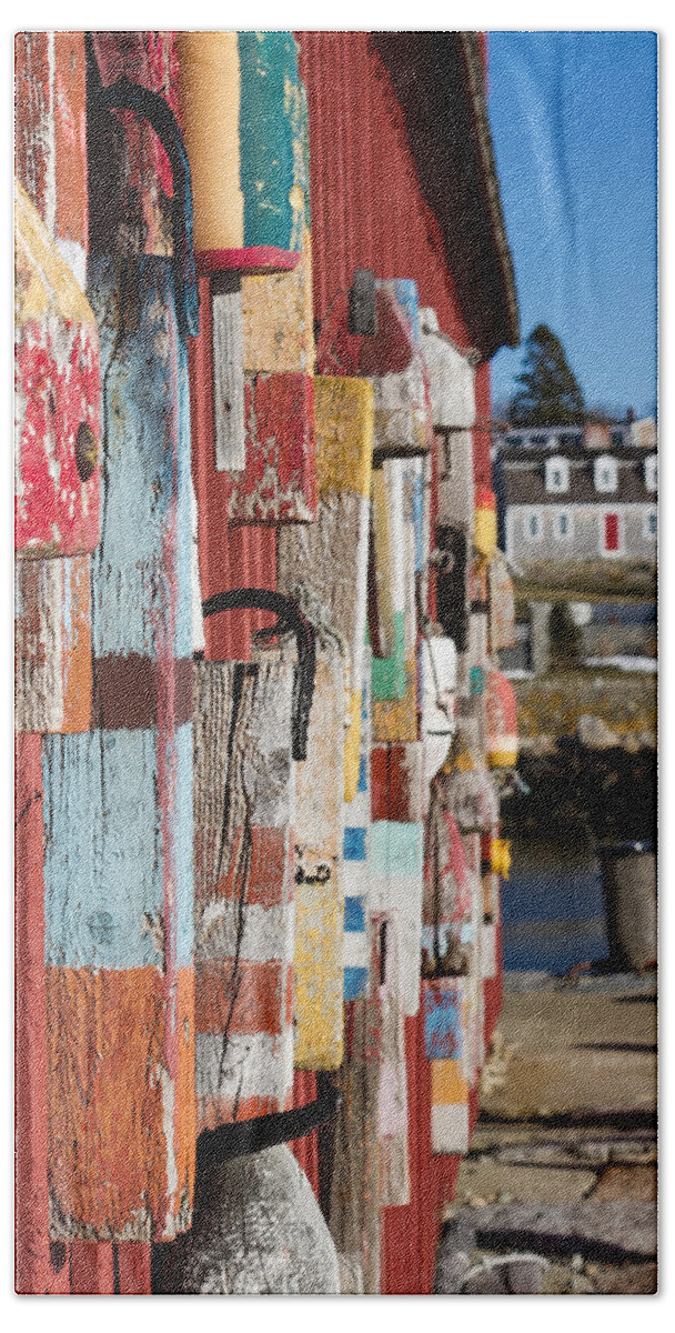 Motif 1 Rockport Bath Towel featuring the photograph Lobster buoy on Motif 1, Rockport, MA by Nicole Freedman
