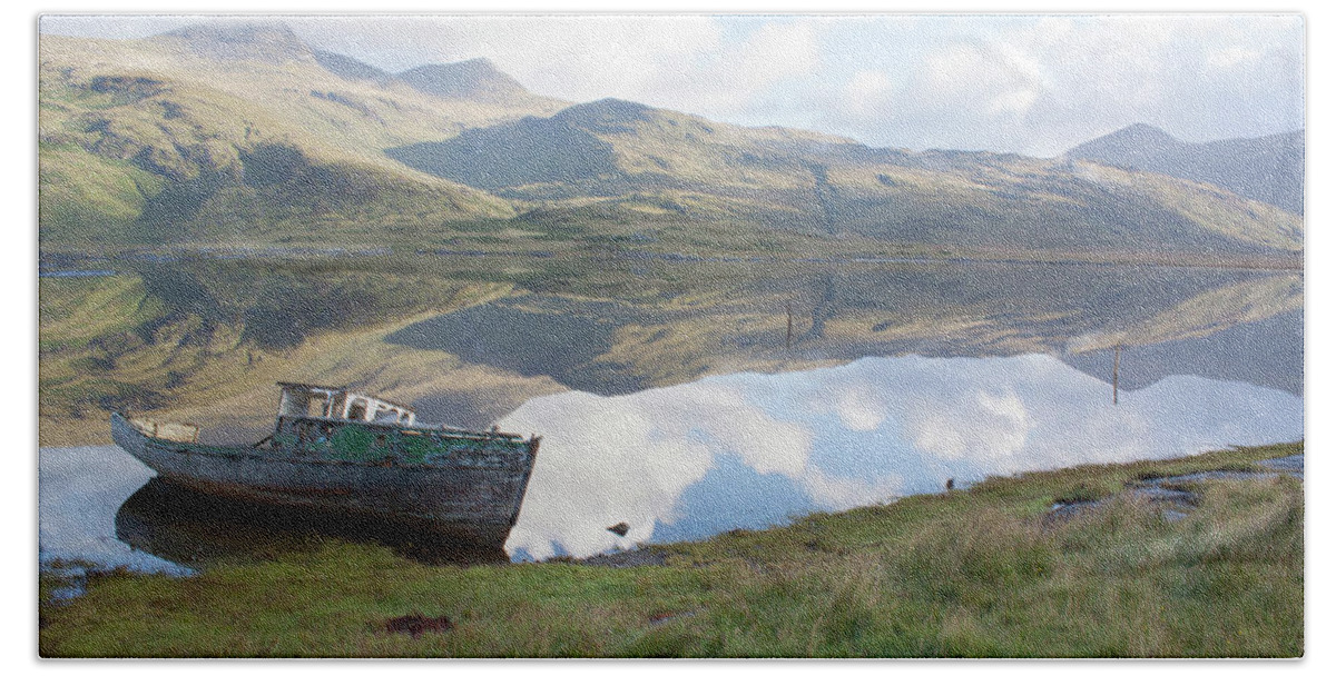Loch Hand Towel featuring the photograph Loch Beg Reflects by Pete Walkden