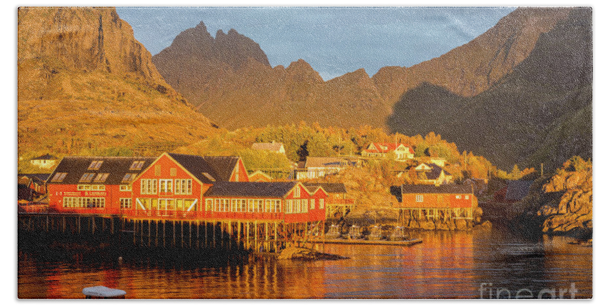 Norway Bath Towel featuring the photograph Lofoten Sunrise 2 by Timothy Hacker