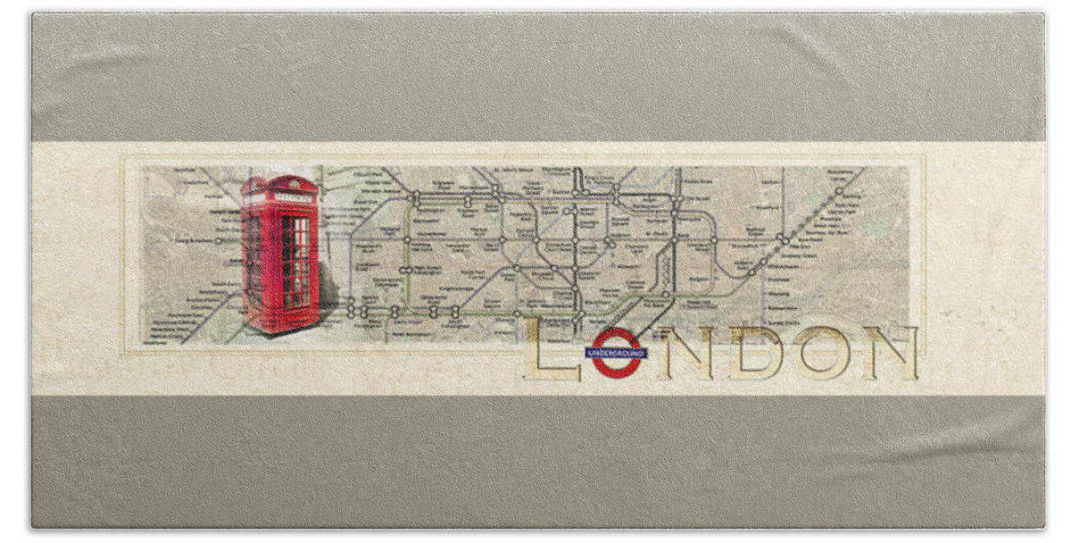 London Bath Towel featuring the photograph London Underground by Sharon Popek