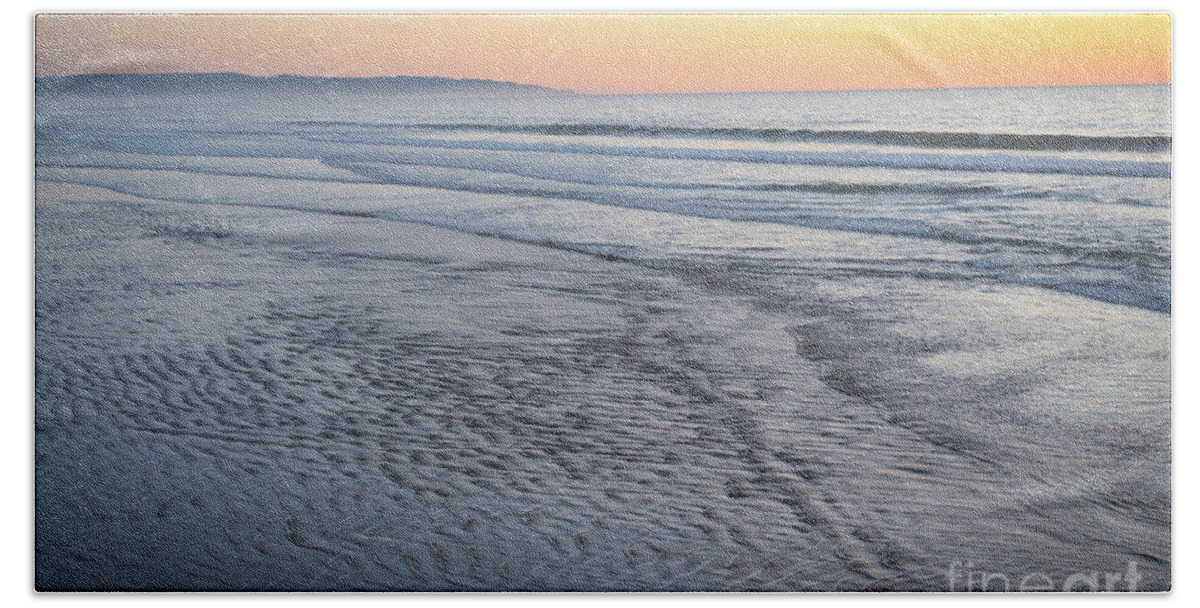 Beach Bath Towel featuring the photograph Lonely Pismo Sunset by Jeff Hubbard