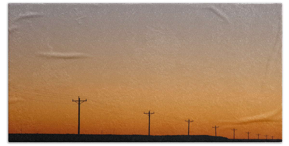 Sunset Bath Towel featuring the photograph Lonesome Road - Wyoming by DArcy Evans