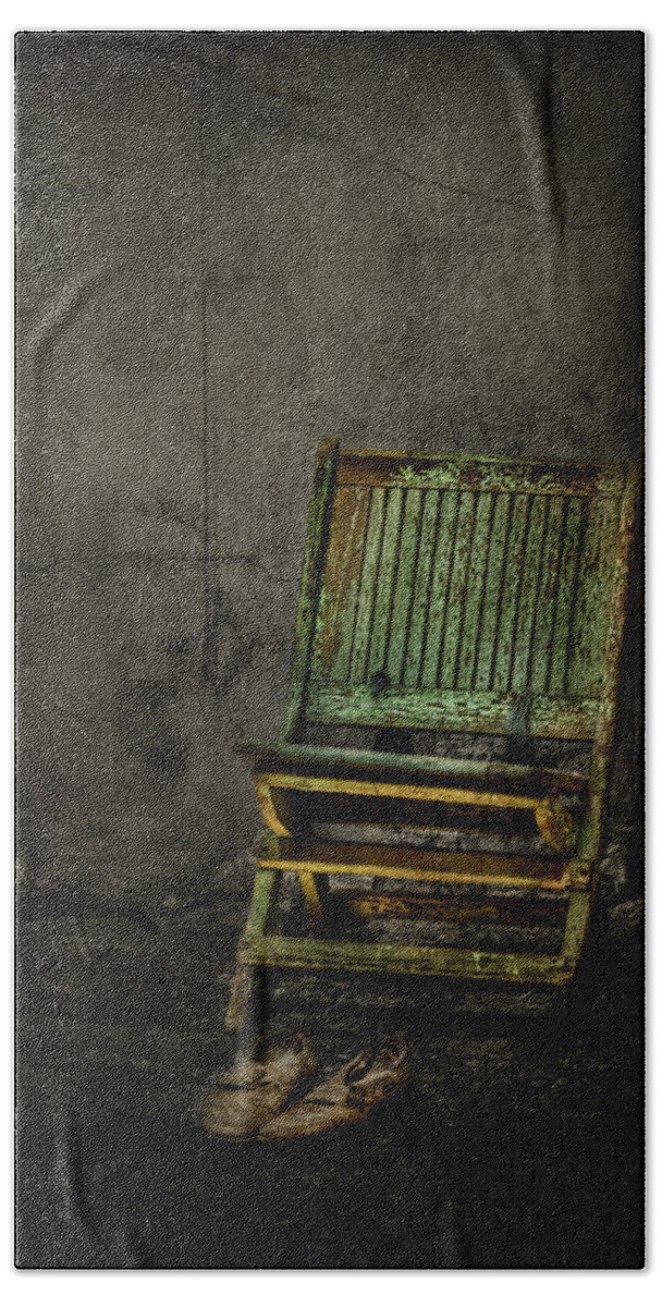 Chair Hand Towel featuring the photograph Long Is the Time. Hard Is the Road. by Evelina Kremsdorf