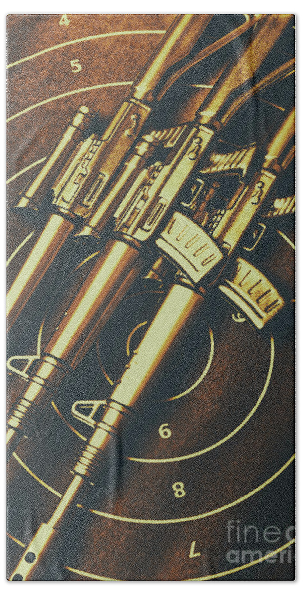 Weaponry Hand Towel featuring the photograph Long range tactical rifles by Jorgo Photography