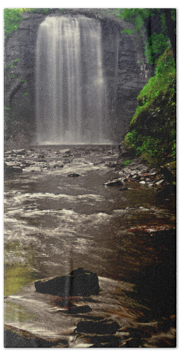 Waterfall Hand Towel featuring the photograph Looking Glass Falls 009 by George Bostian